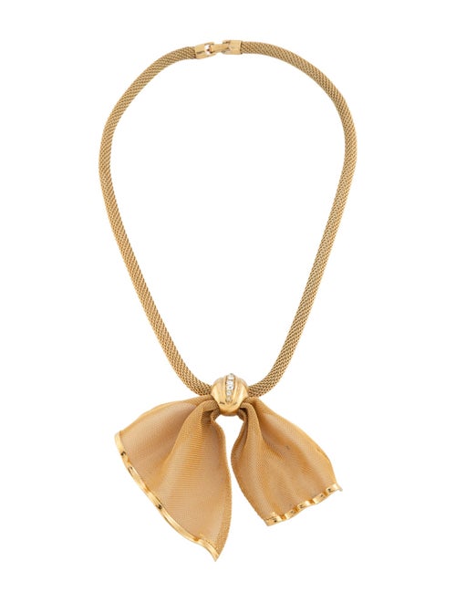 Givenchy Crystal Mesh Bow Choker Necklace