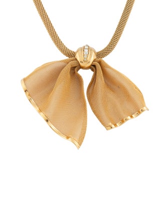 Givenchy Crystal Mesh Bow Choker Necklace
