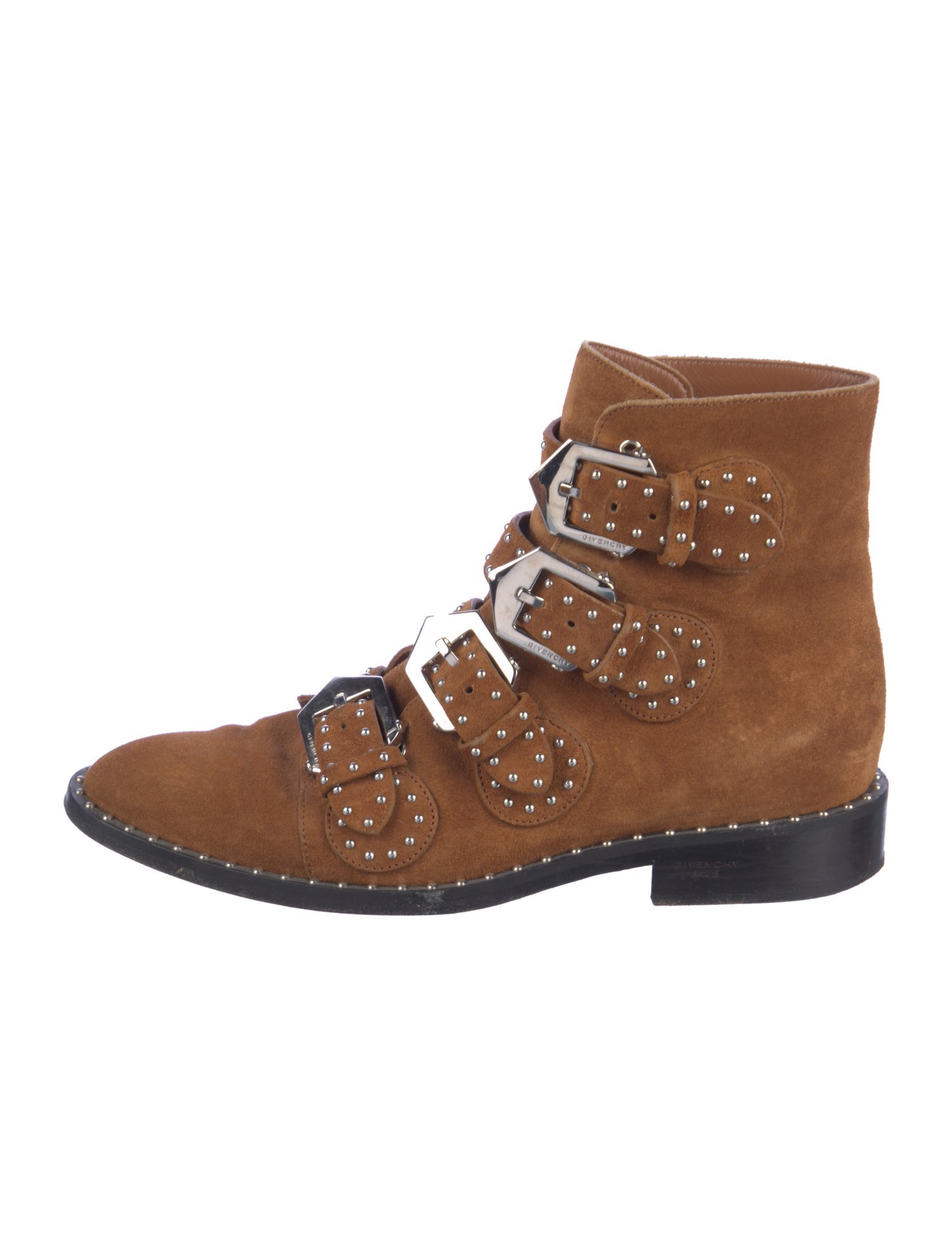Givenchy Suede Studded Accents Combat Boots
