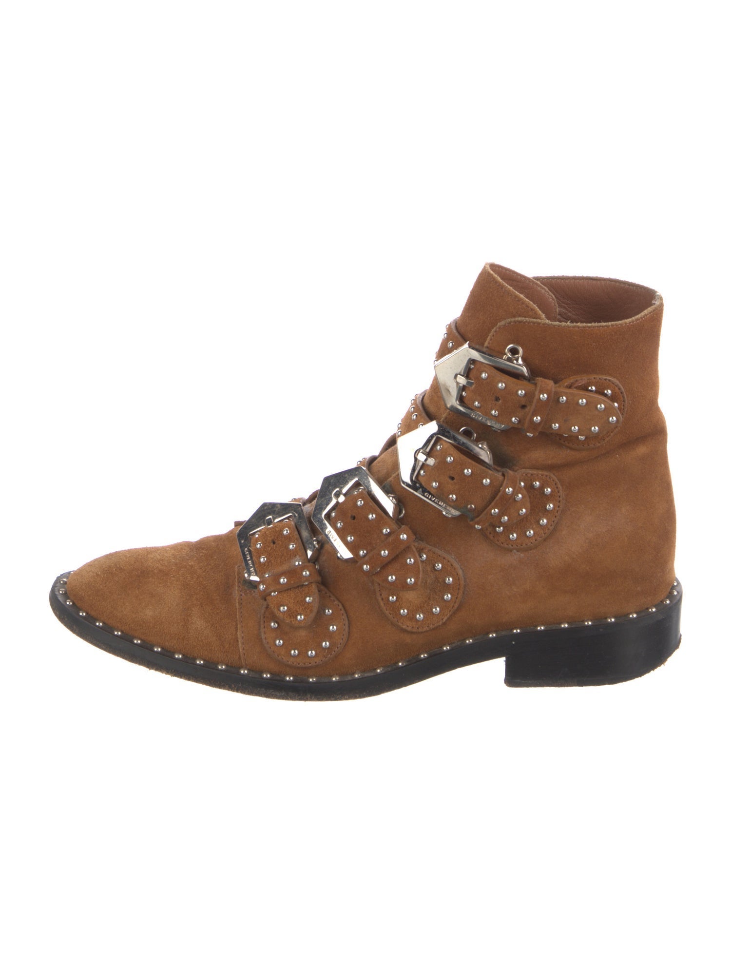 Givenchy Suede Studded Accents Combat Boots