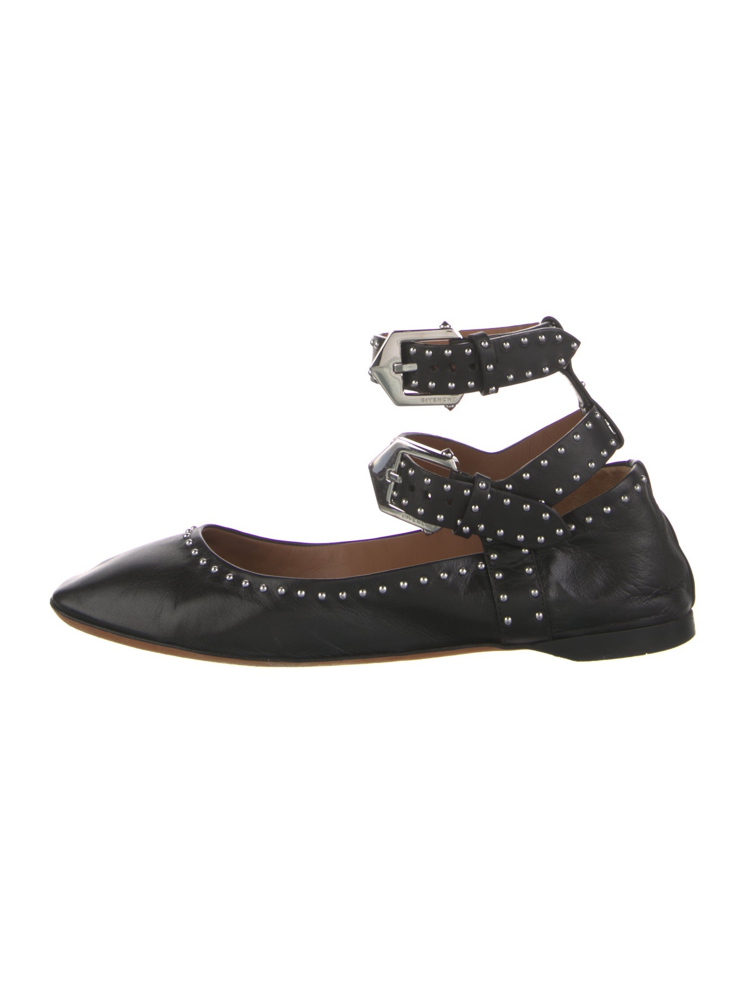 Givenchy Leather Studded Accents Ballet Flats