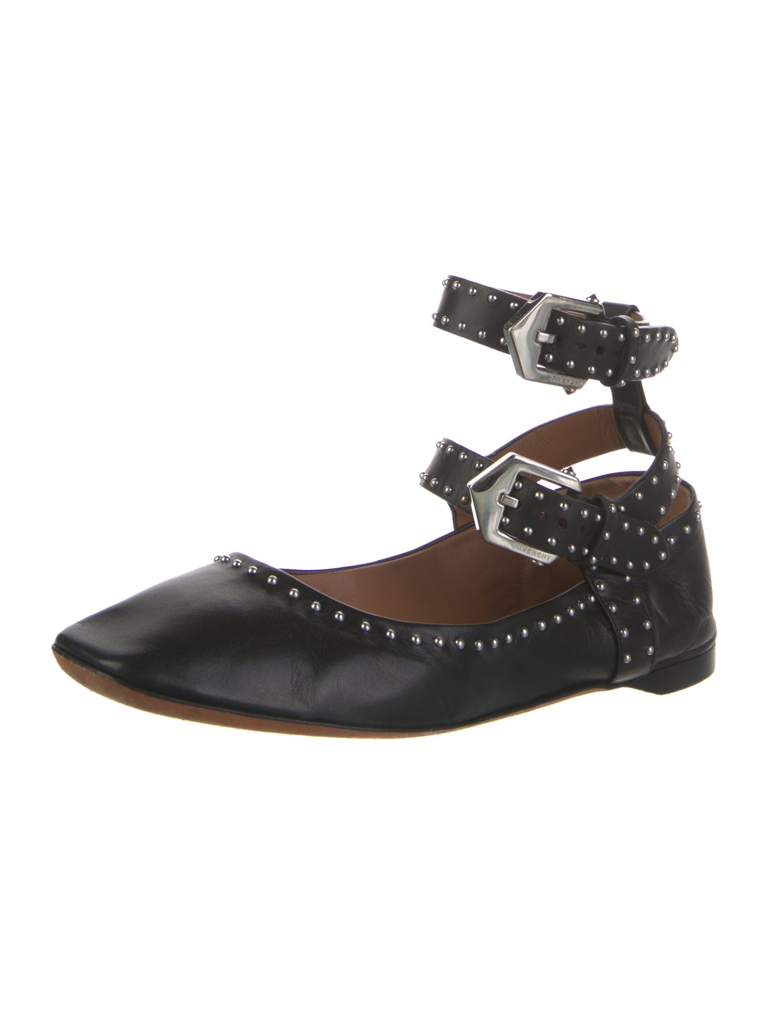Givenchy Leather Studded Accents Ballet Flats