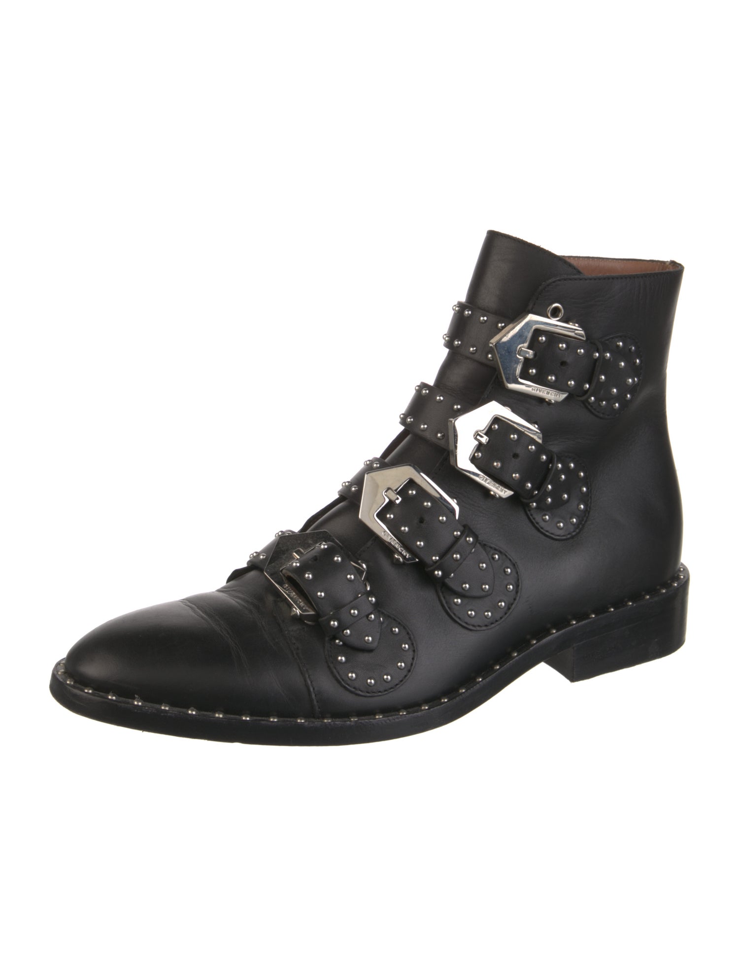 Givenchy Leather Studded Accents Combat Boots