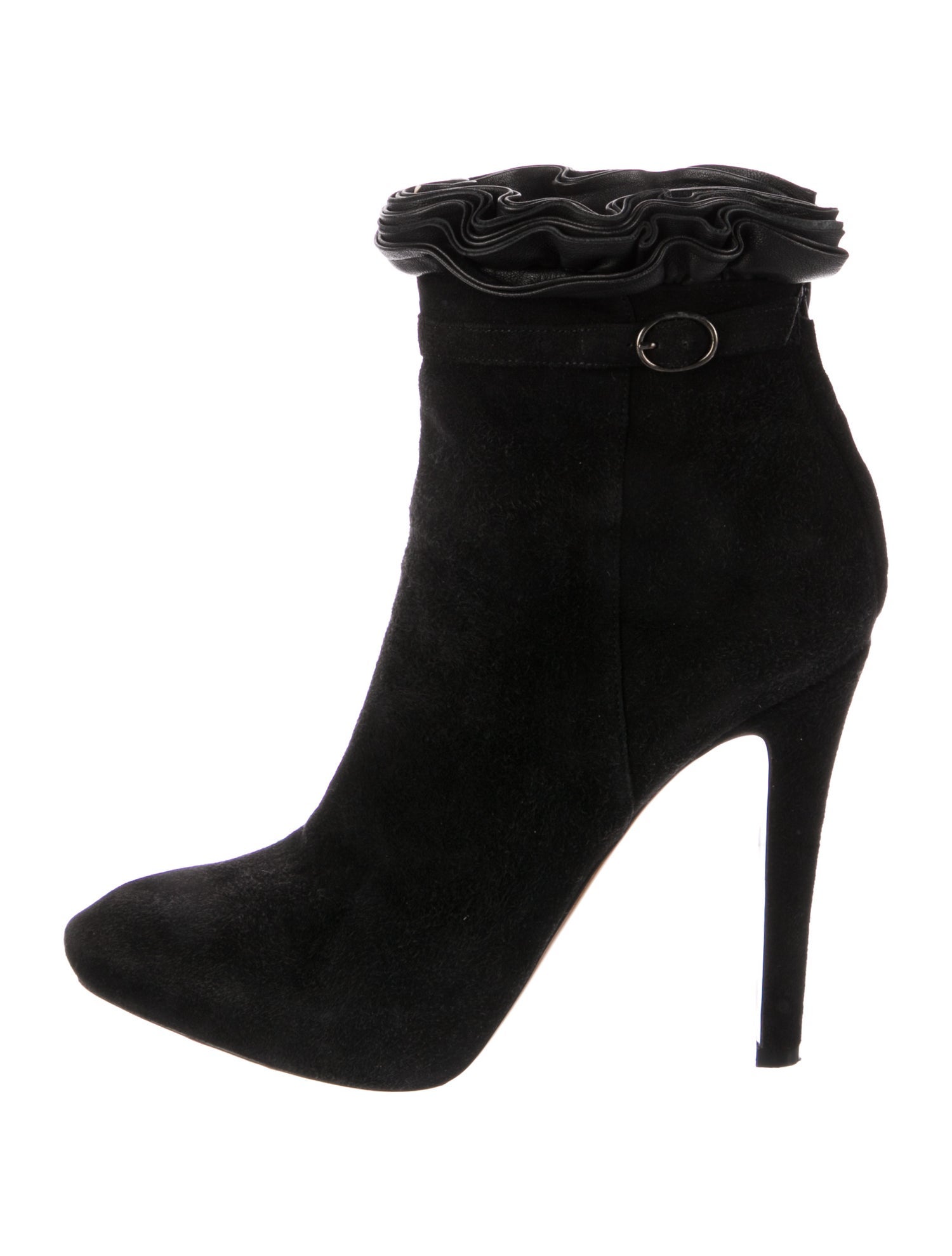 Givenchy Suede Ruffle Embellishment Boots