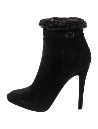 Givenchy Suede Ruffle Embellishment Boots