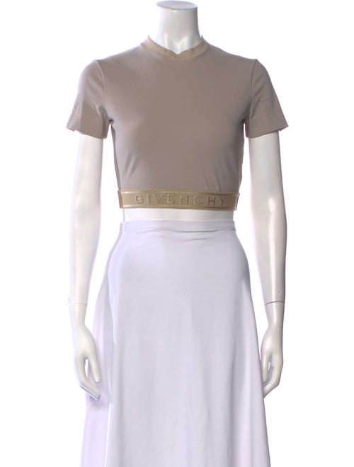 Givenchy Mock Neck Short Sleeve Crop Top