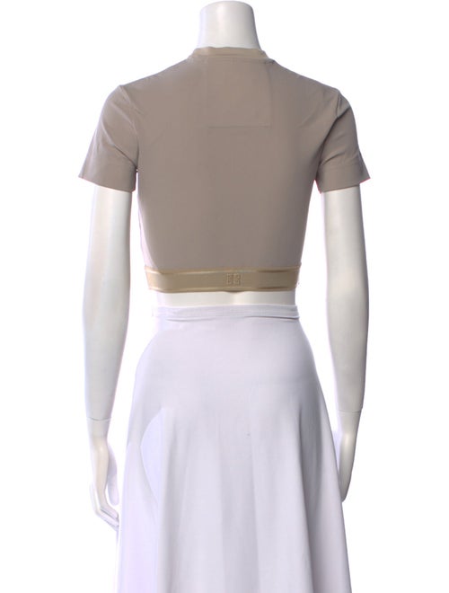 Givenchy Mock Neck Short Sleeve Crop Top