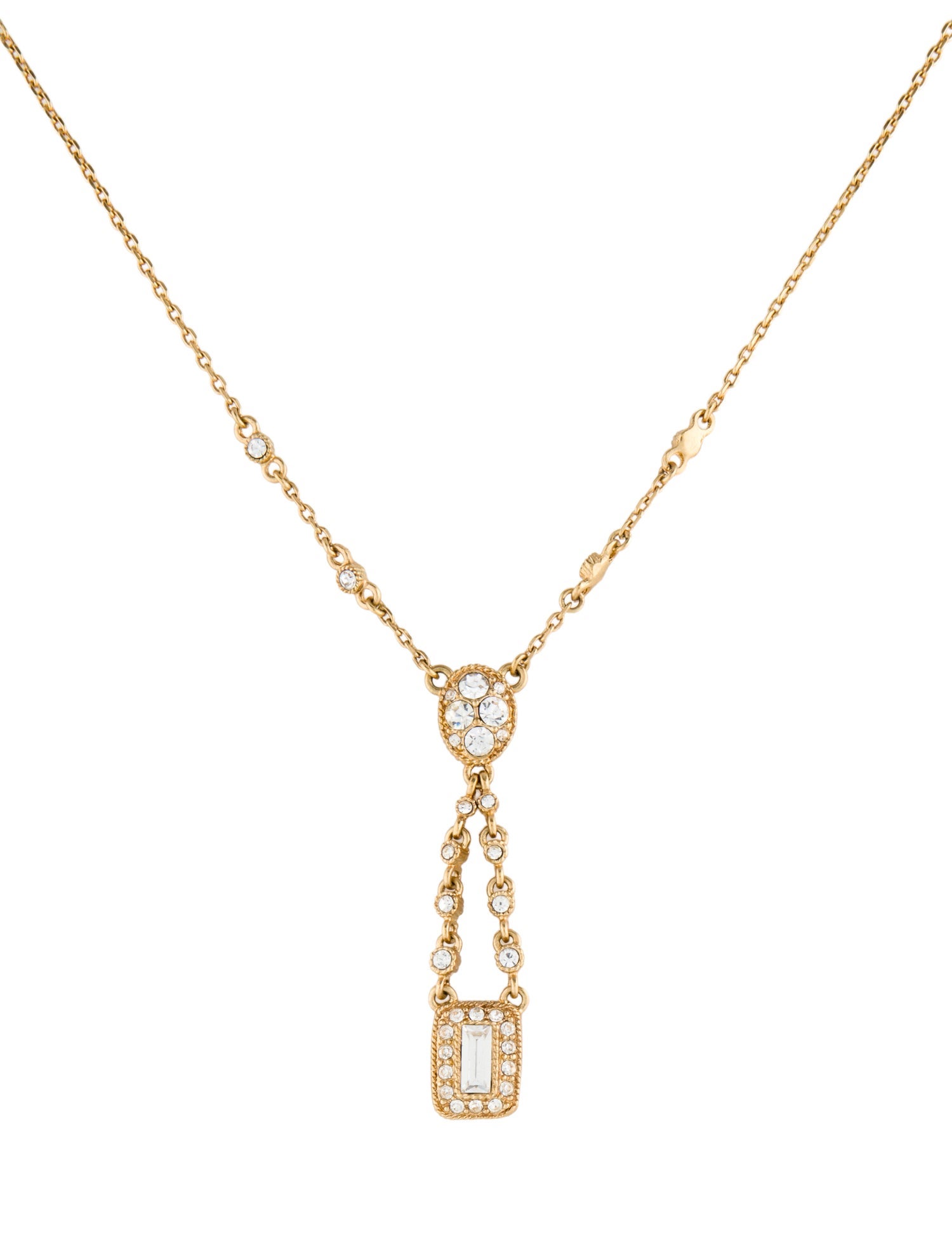 Givenchy Vintage Crystal Lavalier Necklace