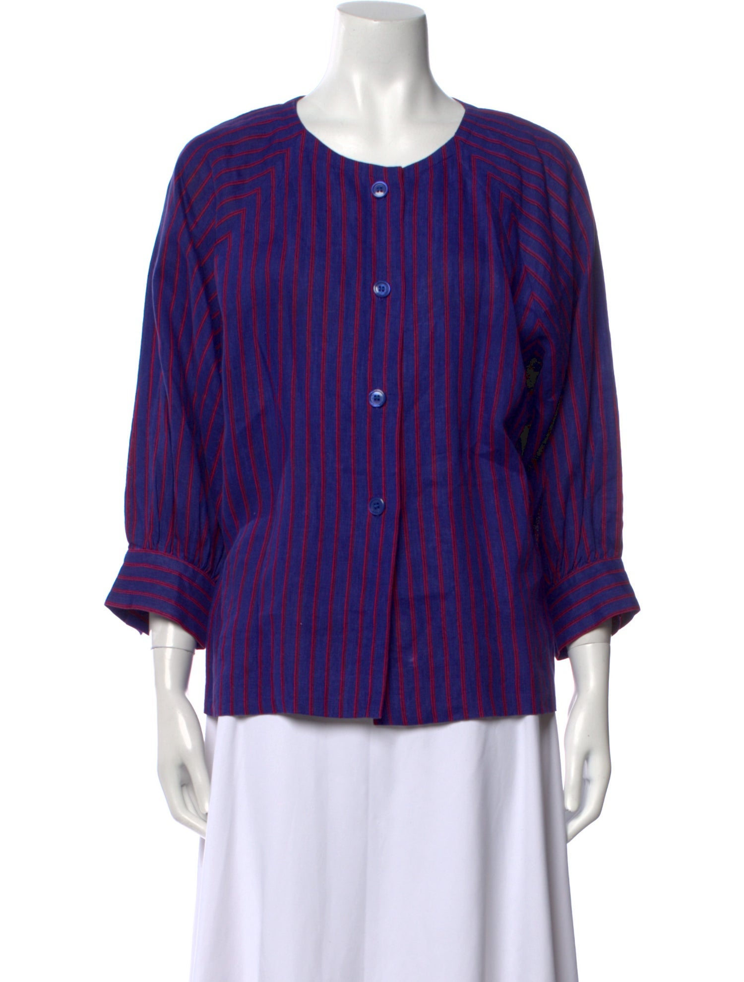 Givenchy Striped Scoop Neck Blouse