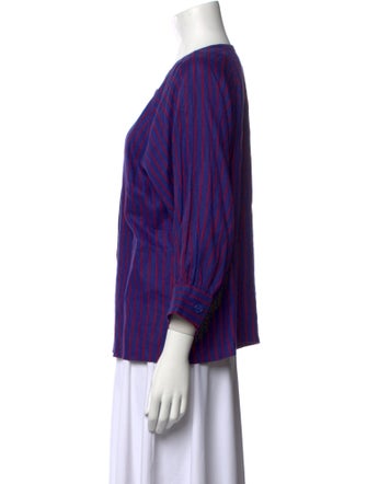 Givenchy Striped Scoop Neck Blouse