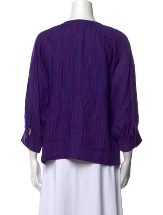 Givenchy Striped Scoop Neck Blouse