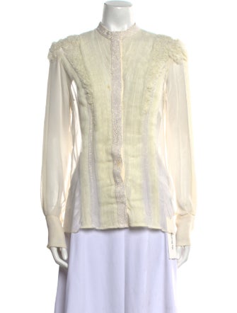Givenchy Silk Mock Neck Blouse
