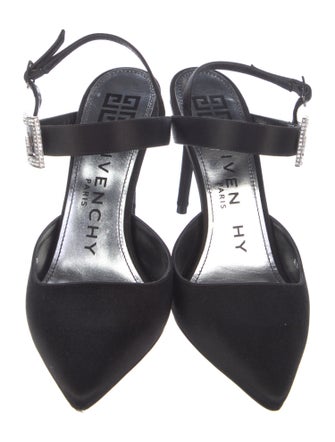Givenchy Satin Crystal Embellishments Slingback Pumps