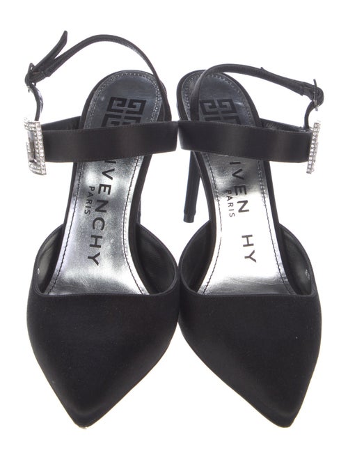 Givenchy Satin Crystal Embellishments Slingback Pumps