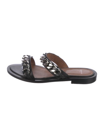 Givenchy Leather Chain-Link Accents Slides