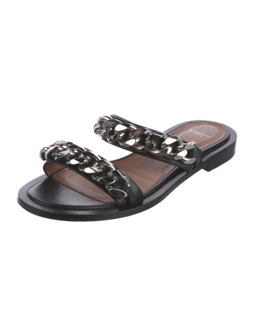 Givenchy Leather Chain-Link Accents Slides