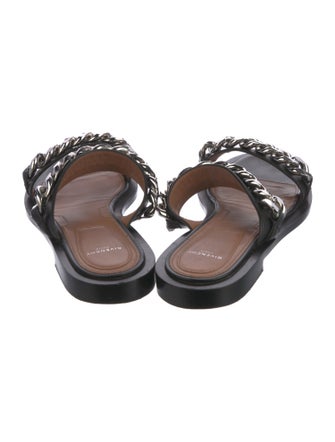 Givenchy Leather Chain-Link Accents Slides