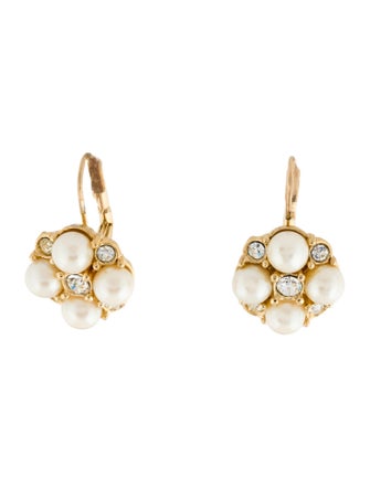 Givenchy Faux Pearl & Crystal Drop Earrings