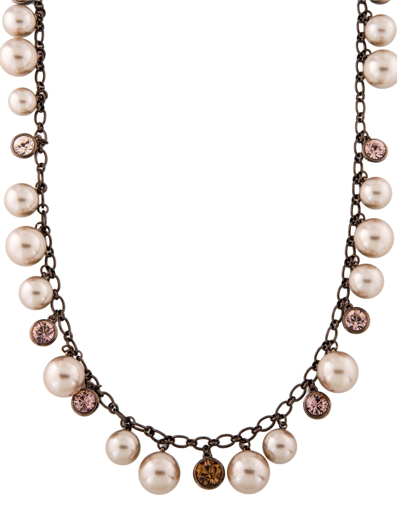 Givenchy Crystal & Faux Pearl Long Necklace