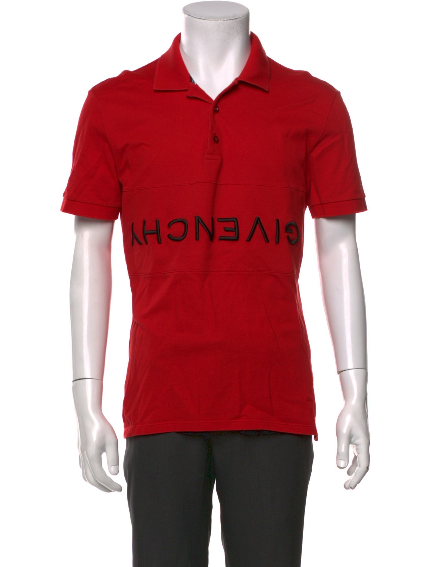 Givenchy Graphic Print V-Neck Polo Shirt