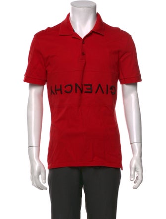 Givenchy Graphic Print V-Neck Polo Shirt