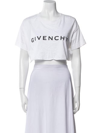 Givenchy Graphic Print Crew Neck Crop Top
