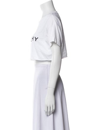 Givenchy Graphic Print Crew Neck Crop Top