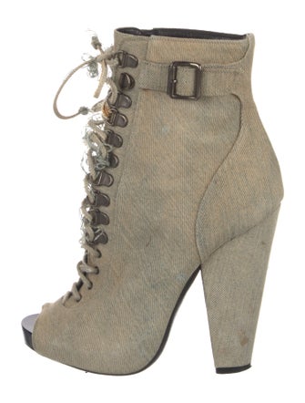 Givenchy Denim Lace-Up Boots