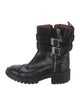 Givenchy Leather Whipstitch Trim Moto Boots