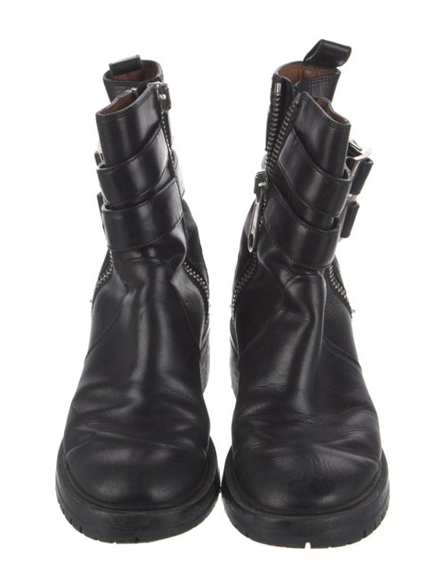 Givenchy Leather Whipstitch Trim Moto Boots