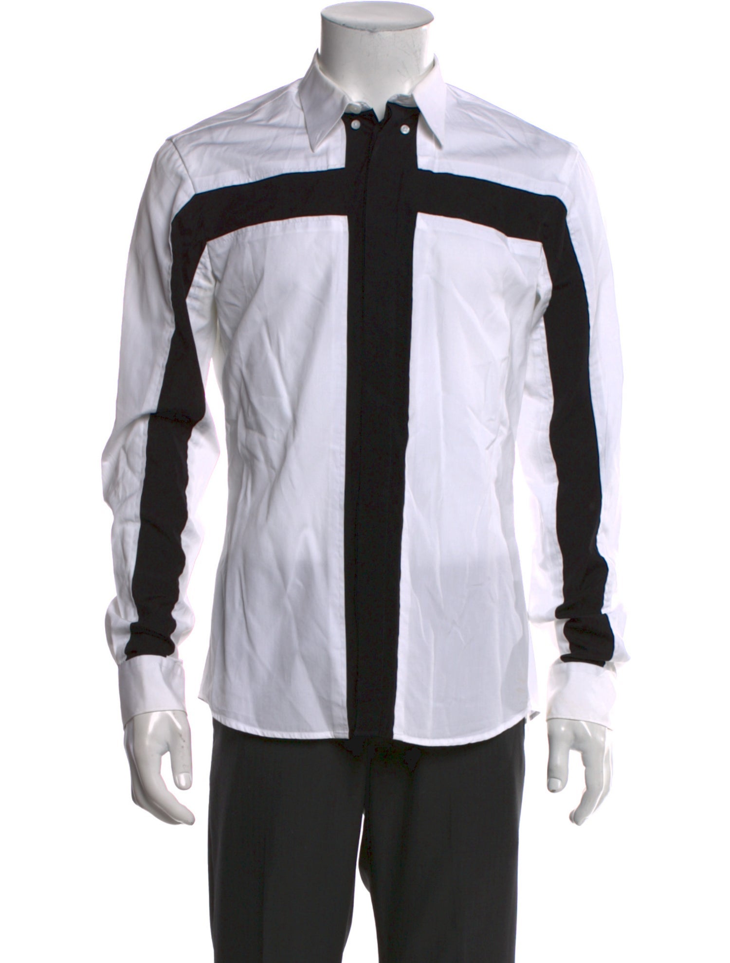 Givenchy Striped Long Sleeve Tuxedo Shirt