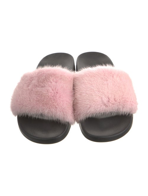 Givenchy Fur Colorblock Pattern Slides