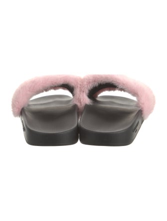 Givenchy Fur Colorblock Pattern Slides