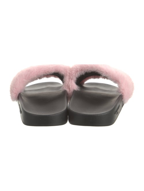 Givenchy Fur Colorblock Pattern Slides