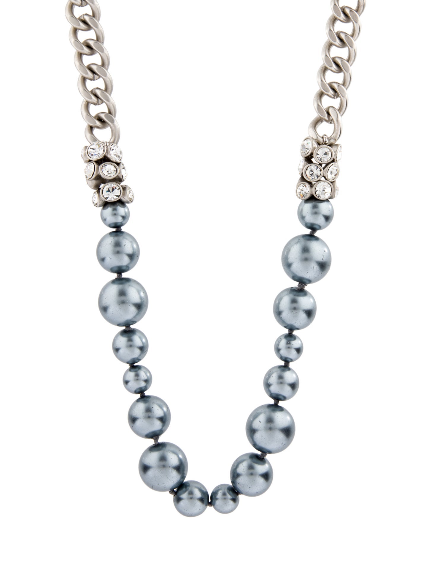 Givenchy Vintage Faux Pearl & Crystal Necklace