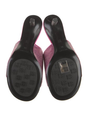 Givenchy Satin Crystal Embellishments Slides