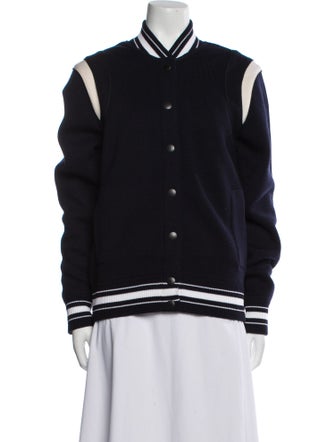 Givenchy Wool Colorblock Pattern Bomber Jacket