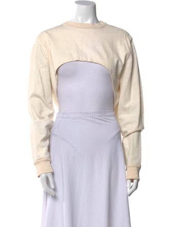 Givenchy Crew Neck Long Sleeve Crop Top