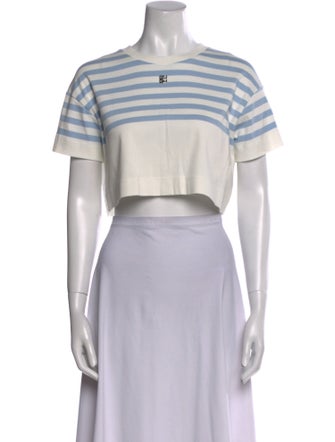 Givenchy Striped Crew Neck Crop Top