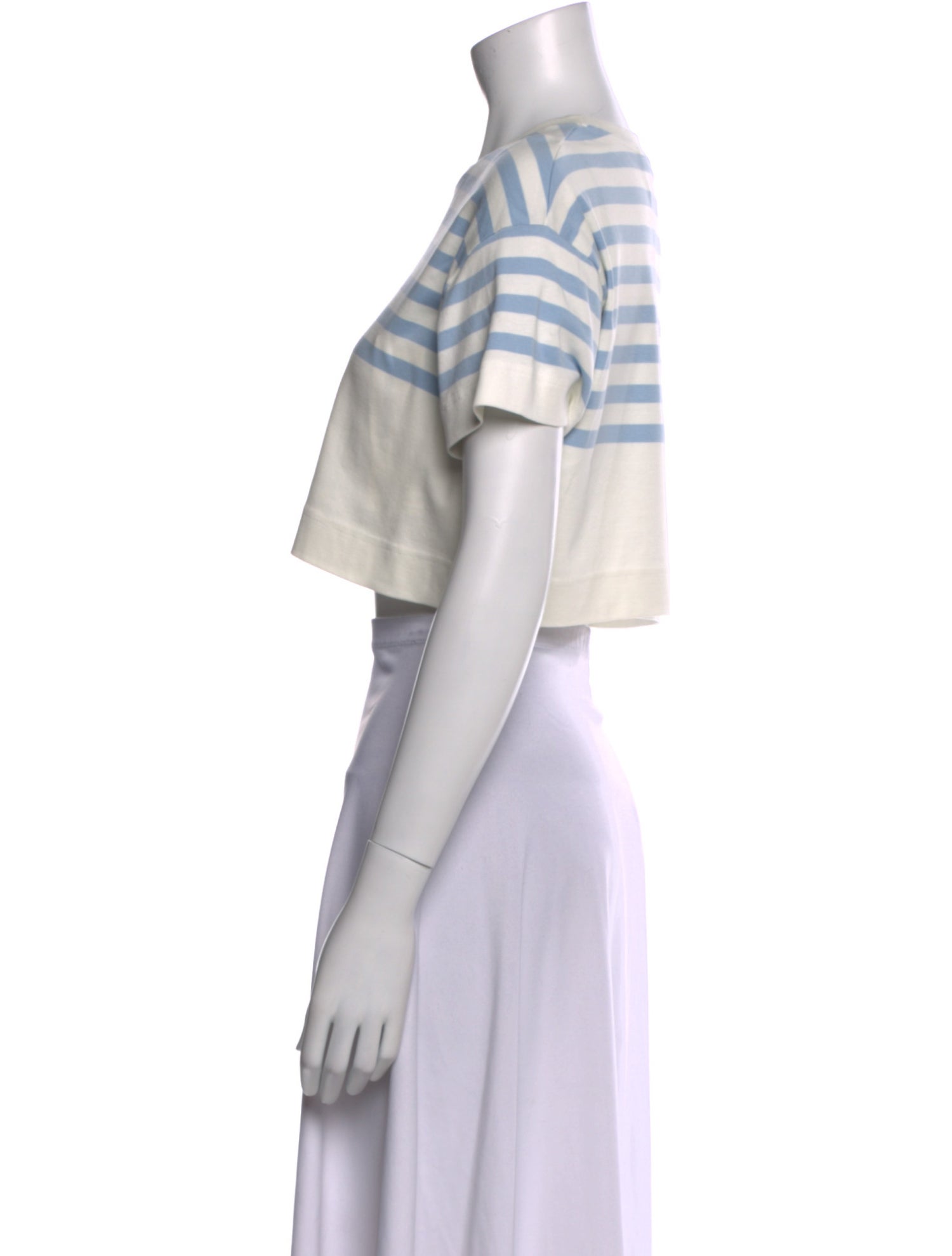 Givenchy Striped Crew Neck Crop Top