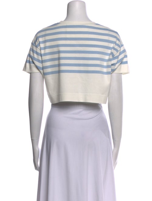 Givenchy Striped Crew Neck Crop Top