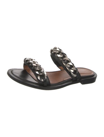 Givenchy Leather Chain-Link Accents Slides
