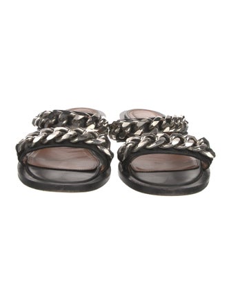 Givenchy Leather Chain-Link Accents Slides