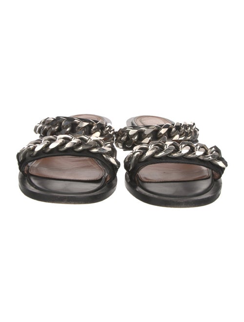 Givenchy Leather Chain-Link Accents Slides
