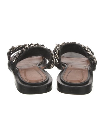 Givenchy Leather Chain-Link Accents Slides