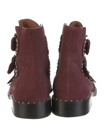 Givenchy Suede Colorblock Pattern Combat Boots