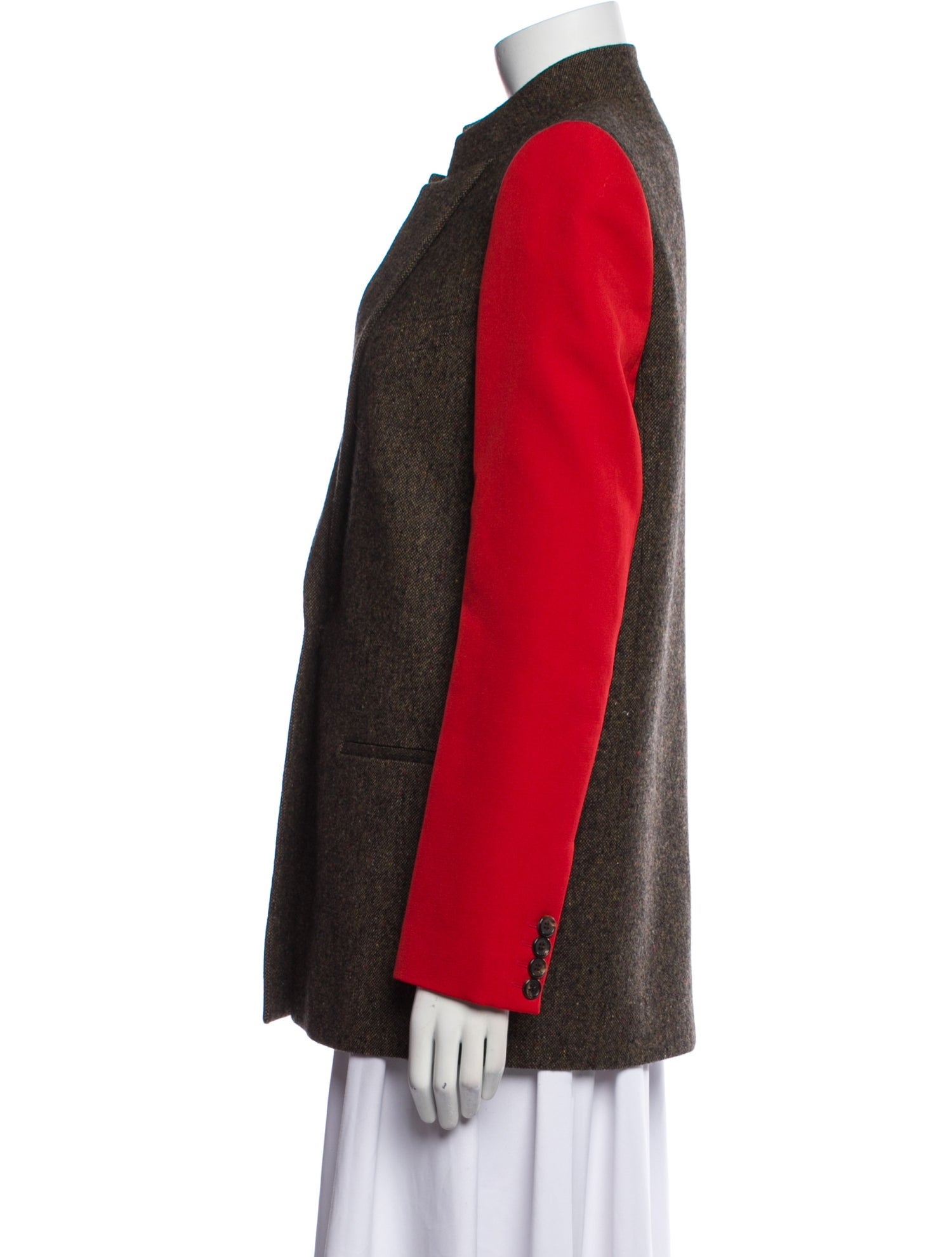 Givenchy Wool Colorblock Pattern Coat