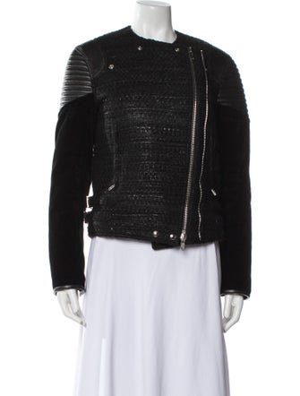 Givenchy Tweed Pattern Biker Jacket