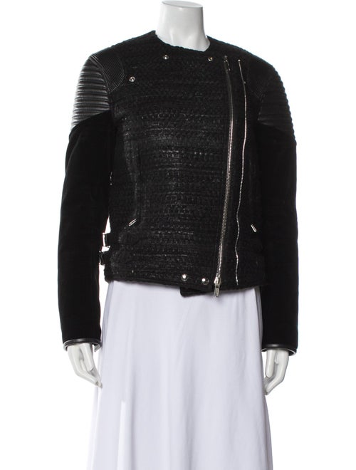 Givenchy Tweed Pattern Biker Jacket