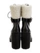 Givenchy Leather Fur Trim Combat Boots